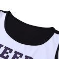 Womens Cosplay Party Costume Cheerleader School Uniform Sleeveless Round Neck Printed "CHEERS" Letters Fancy Mini Striped Dress