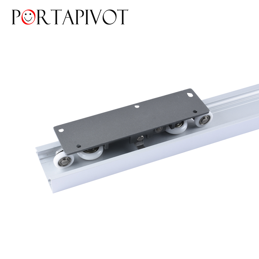 Magic Sliding Door slides Furniture fittings Double Buffer Concealed Sliding System Bearings Guide rails hardware hanging pulley