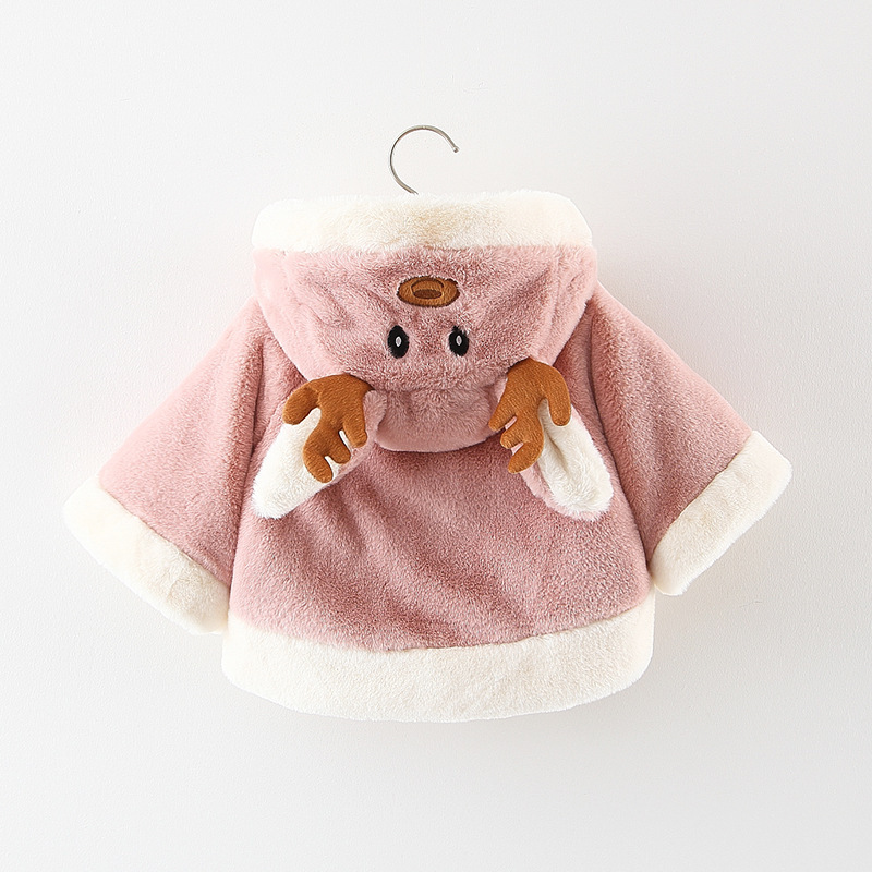 2020 New Newborn Baby Girls Fur Winter Warm Deer Christmas Coat Outerwear Cloak Jacket Kids Warm Soft Comfortable Clothes