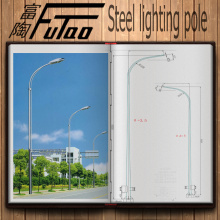 11m Galvanized Steel Road Street Light Poles With Single Arm For Led