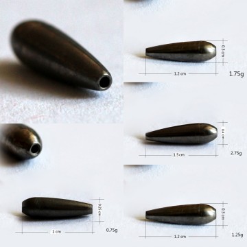 2020 New 3/5/10PCS For Choose Tungsten Bullet Worm Weight Flipping Weight 0.75g 1.25g 1.75g 2.75g Fishing Sinker Lure Tool