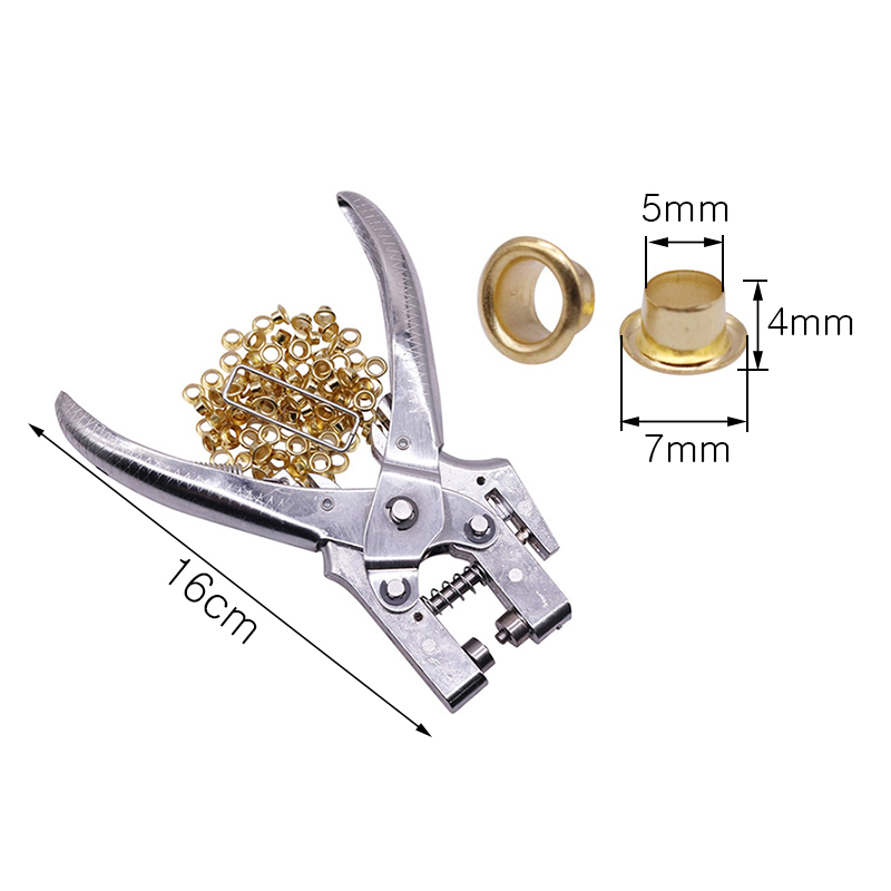 1 Pcs Stainless Steel Multi-purpose Punch Pliers Leather Paper Plastic Packaging Punch Machine Eyelet Pliers Free Gift Rivets