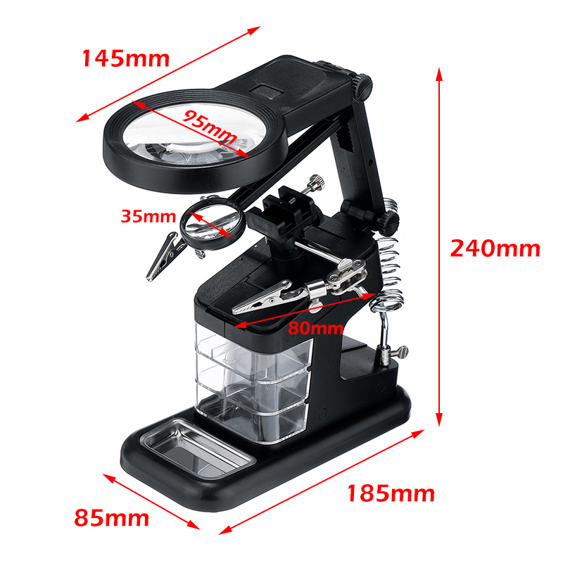 Durable Soldering Iron Station Stand Welding Magnifying Glass Clip Clamp 3 Hand Helping Desktop Magnifier Soldering Repair Tool