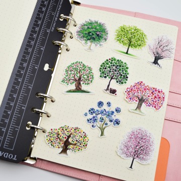 27pcs Colorful Romantic Tree Stickers Crafts And Scrapbooking Decorative thin paper point tree Sticker Lovely DIY Stationery