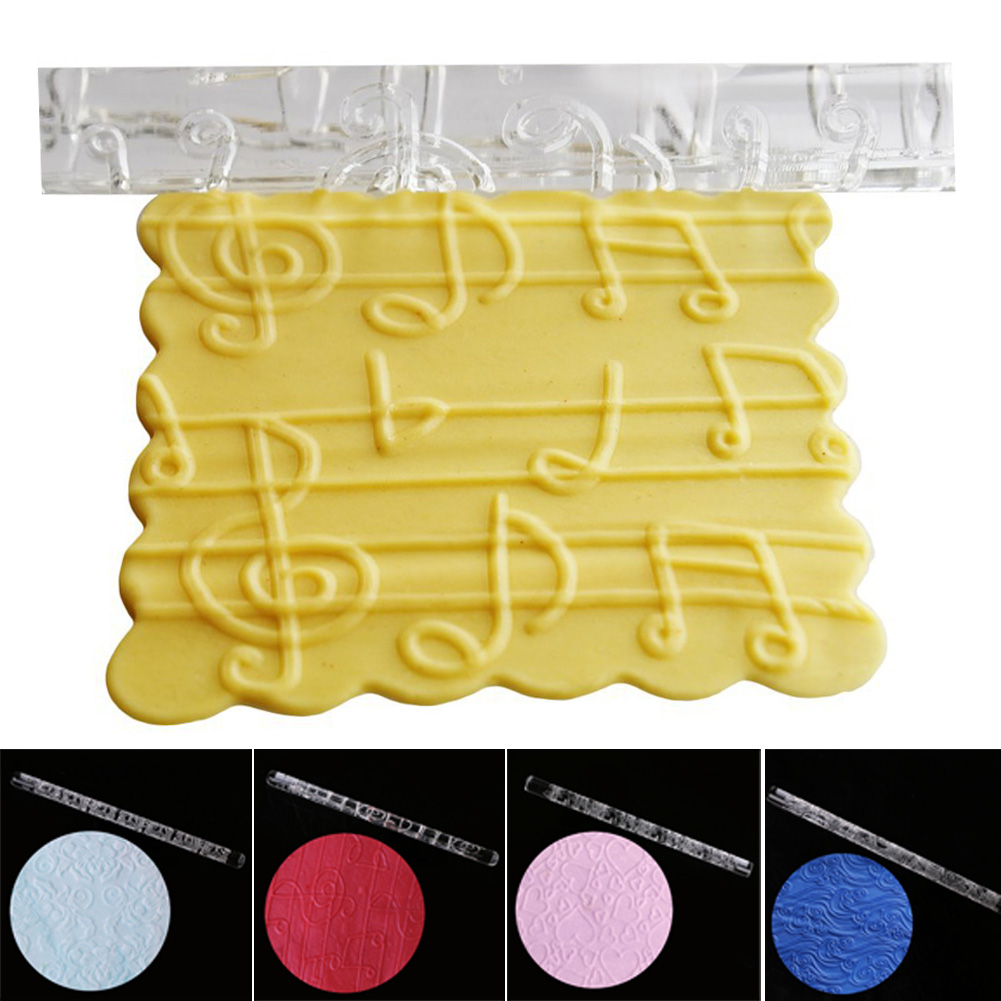 Cookies Bake Tool Rolling Pins Pastry Boards 4 Shapes Textured Embossing Acrylic Rolling Pin Cake Decorating Fondant Tools