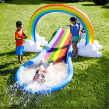 Kids Rainbow Slide Outdoor Soft Play Slides Inflatable Playground Equipment High Fun Children Summer Grass Beach Waterpark