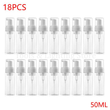 18 Pcs 50 ML Foam Dispenser Bottle Plastic BPA Free Refillable Mini Foaming Soap Dispenser Pump Bottles -for Travel