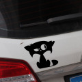 YJZT 15X12.9CM Sweet Kitty Car Sticker Funny Car Bumper Window Vinyl Decal Cat Black/Silver C24-1675