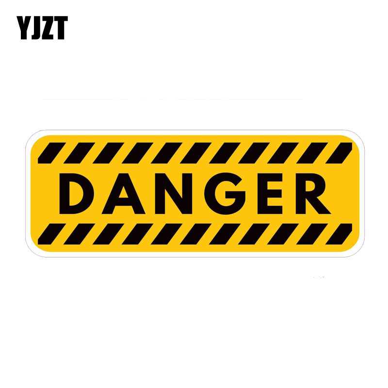 YJZT 16.8CM*6CM Danger Warning Reminding Decals Of The Car Sticker Personality PVC 12-0386