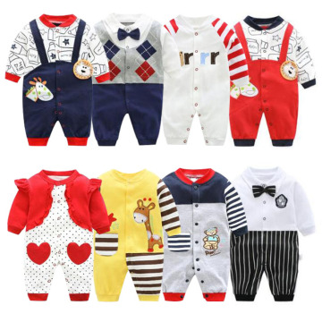 2020 Mother Newborn Baby Boys Girls Clothes 0-12 Months Cotton Romper Long Sleeve Cartoon Design Spring Autumn Cute Style Cloth