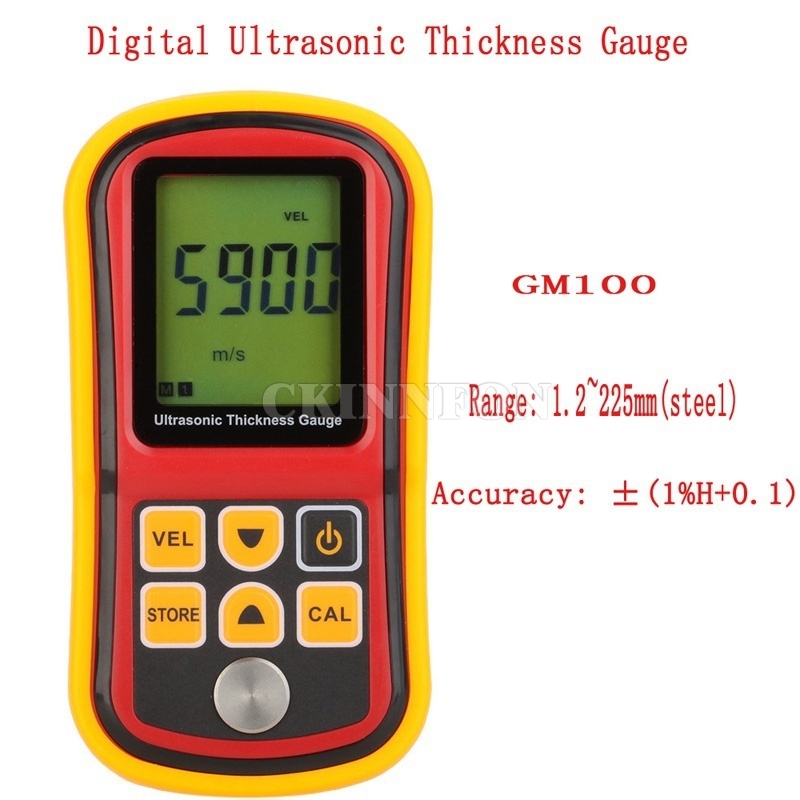 DHL 20PCS GM100 Ultrasonic Thickness Gauge Tester Depth Gauge Sound Velocity Meter Metal Testering Width Measuring Instruments