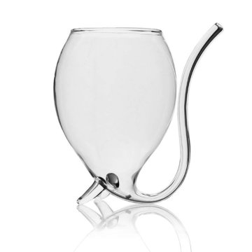 Creative 300ml 1Pcs Devil Red Wine Glass Transparent Cup Mug With Built in Drinking Tube Straw Water Cup for Home Bar Hotel