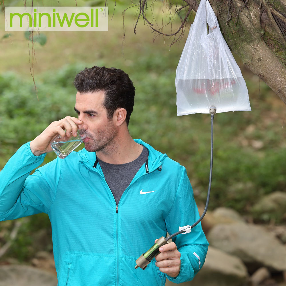 miniwell L630 personal camping purification water filter straw for survival or emergency supplies