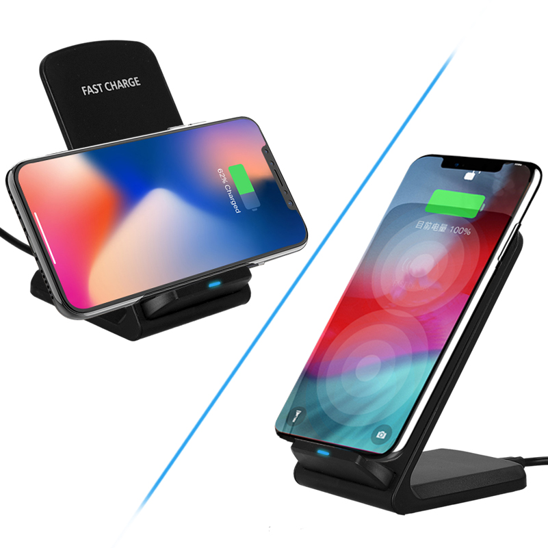 Qi Wireless Charger Stand for iPhone 12 SE2 X XS 8 XR Samsung S9 S10 S8 S20 Fast Wireless Charging Station Phone Charger Stand