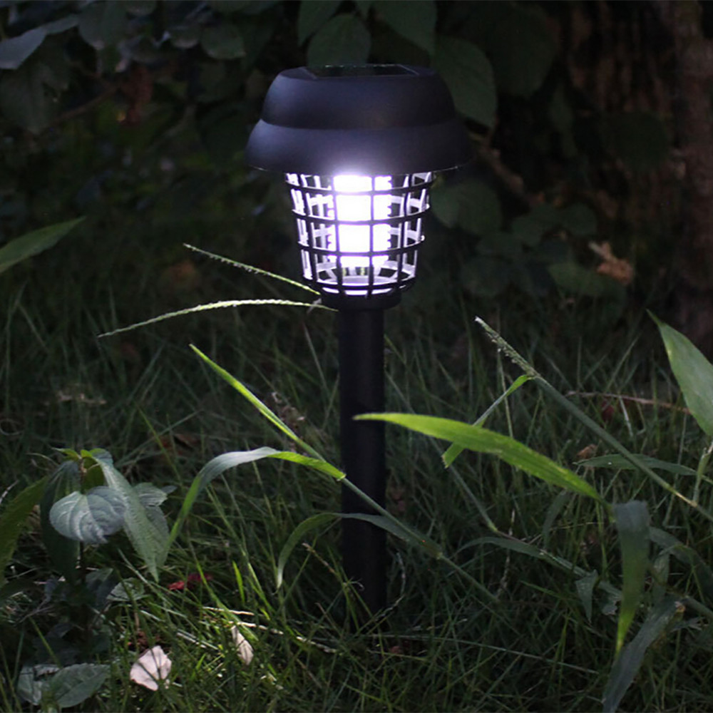 2PCS Mosquito Repellent Killer Lamp Solar Powered Outdoor Garden LED Light Mosquito Pest Bug Zapper outdoor Lighting @A