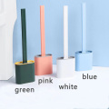 TPR Toilet Brush Silicone Soft Wall-mounted Bathroom Toilet Brush Household Cleaning Tool With Cover Bathroom Accessories