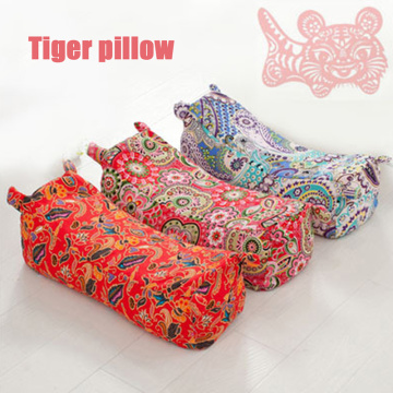 Pure Buckwheat Shell Pillow Pure Cotton Old Coarse Cloth Tiger Pillow Removable Neck Pillow For Cervical Health Care