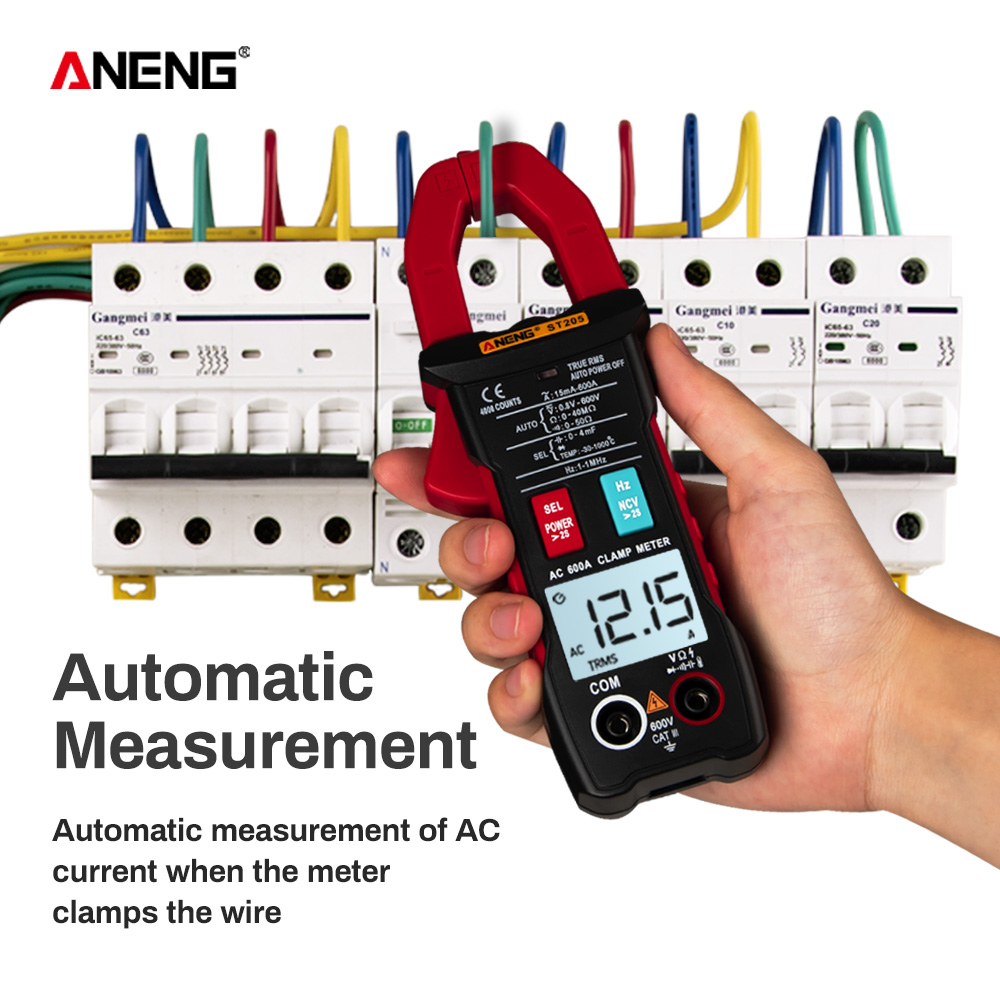 Mini Digital Clamp Meter True RMS Voltage Resistance Capacitance Multimeter Temperature Auto Range Electrical Meter Tester