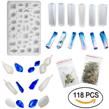 118Pcs/set Irregular Shapes Dried Flowers Silicone Mold For Jewelry Charms Pendants Making Tool Crystal Epoxy Cake Resin Molds