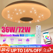 Modern RGB LED Ceiling Light 36W 52W Ceiling lamp APP bluetooth Music Lamp Living Room Bedroom Ceiling Lighting + Remote control