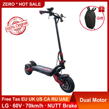 2020 Newest Zero 10X scooter 10inch Double motor High Speed electric scooter 52V 2000W off-raod e-scooter 65km/h gift bag