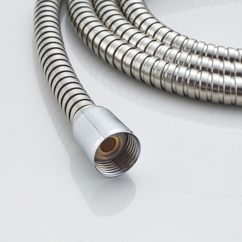 LOMAZOO Stainless Steel 1.2m 1.5m 2m Shower Hose Soft Shower Pipe Flexible Bathroom Water Pipe Silver Common Plumbing Hoses