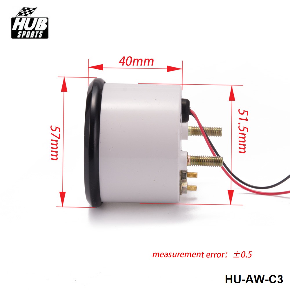 52MM 3 in1 Car Accuracy Meter Water Temperature Oil Pressure Oil Press or Volt Gauge With Sensor HU-AW-C3