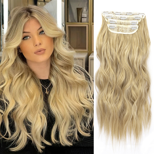 Alileader Clip in Long Wavy Synthetic 20 Inch 4PCS Hairpieces Fiber Thick Double Weft Hair Extension for Women Supplier, Supply Various Alileader Clip in Long Wavy Synthetic 20 Inch 4PCS Hairpieces Fiber Thick Double Weft Hair Extension for Women of High Quality