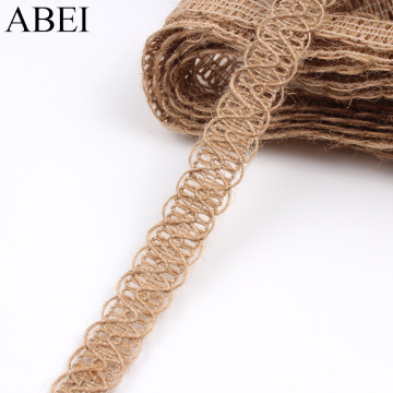 18mm 5Yards Knitted Jute Ribbon Burlap Lace Wedding Party Decoration DIY Material