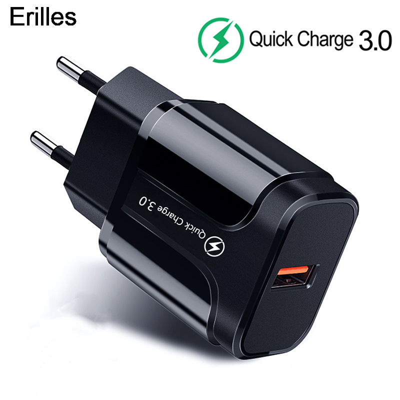 3A Quick Charge 3.0 USB Charger For iPhone 11 Pro 8 EU Wall Mobile Phone Charger Adapter QC3.0 Fast Charging For Samsung Xiaomi