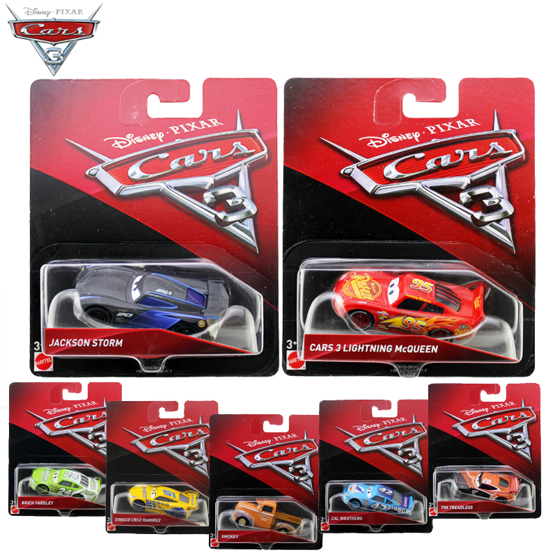 20 Style Disney Pixar Cars 3 Alloy Car Model Lightning McQueen Speed Challenge Black Storm Jackson Car Toy DXV29 Children Gift