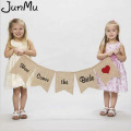 "Here Comes the Bride"Sign Burlap Banner Garlands Burlap Ribbon Vintage Wedding Decoration Rustic Wedding Props Flags and Banner
