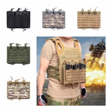 Tactical Hunting Holster Pouch Triple Magazine Pouch Military Vest Molle Pack Shotgun Shell Holder Accessories Bag