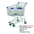 Metal chrome plated shopping cart trolley with wheels