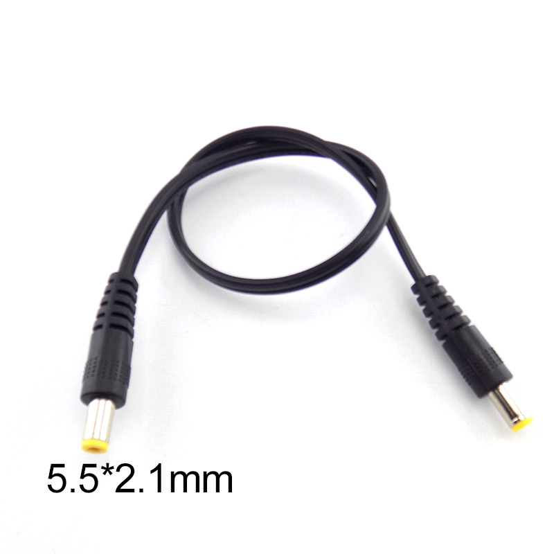 DC male to male AV audio Power Plug 5.5mm x 2.1mm Male To 5.5 x 2.1mm Male Adapter Connector Cable Extension Supply Cords