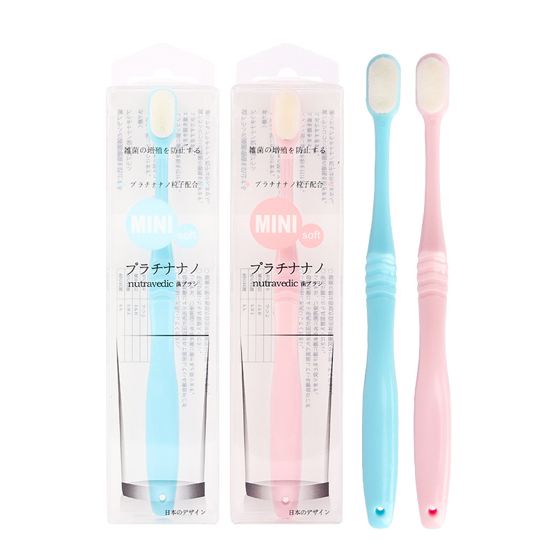 2colors Soft Micro-Nano Manual Toothbrushes Portable Slim Small Head Toothbrush 20000 Bristles Oral Care Ultra-fine Toothbrushes