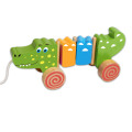 Hot Sale Cute Pull Crocodile Toddler Wooden Toys for Babies and Kids