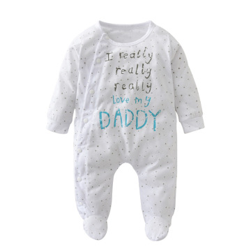 Newborn Infant Baby Boys Girls Rompers Casual Long Sleeve I Love My Mom and Dad Letter Jumpsuit Autumn Baby Clothes Pajamas