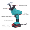 88V Cordless Reciprocating Saw Portable Electric Saw Wood Metal Cutting Tool with 1/2 Battery 4 Saw Blades Garden Power Tools