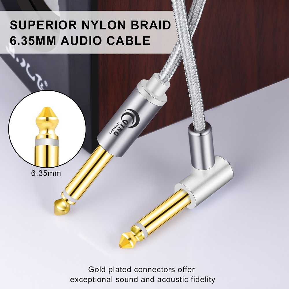 Guitar Cable 6.5mm Jack Audio Cable Nylon Braided 6.35 Guitar Instrument Cable for Electric Guitar Mixer Amplifier 6.35mm Cable