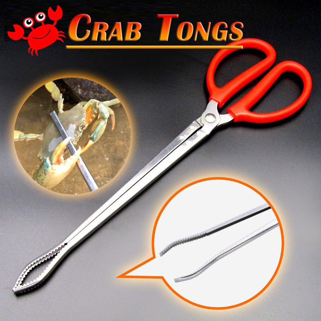 Reinforced Multi-function Clip Anti-slip Tool Clip Sea Crab Artifact Crab Tongs Kitchen Gadget Stainless Steel Crab Tongs