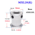 MXL 20 Tooth Aluminum Alloy Timing Pulley Synchronous Wheels Gear Part For Width 7/11mm Inner Hole 3.175-8 with Screw