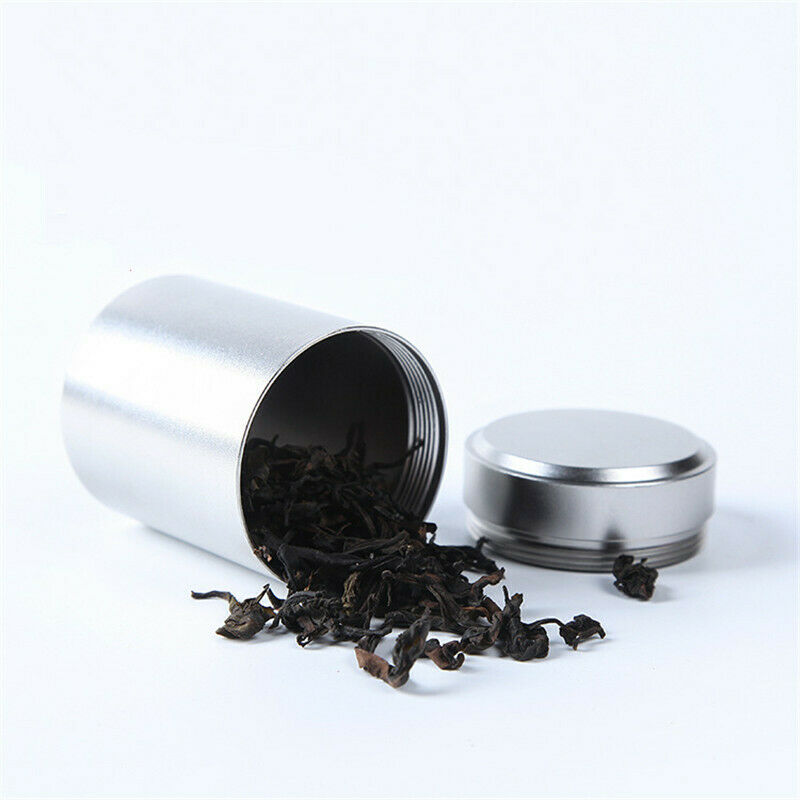 1PC Airtight Smell Proof Container Aluminum Herb Stash Tea Kitchen Food Storage Metal Sealed Can Jars