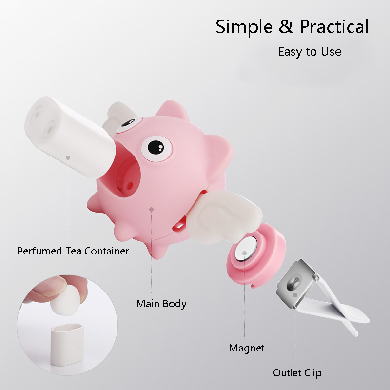 New Cute Flying Pig Car Air Freshener With Shaking Wing Car Solid Smell Car Perfume