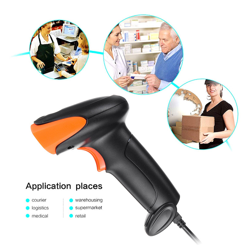 2.4G 1D/2D Barcode Scanner Portable USB Wireless Handheld Laser Light Scanner For Supermarket Store Win XP/7/8/10 laptop PC POS