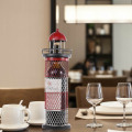 Tooarts Lighthouse Wine Rack Iron Wine Holder Wine Bottle Holder Shelf Metal Sculpture Practical Craft For Home Decoration