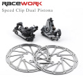 RACEWORK Mountain Bike Disc Brake Calipers MTB Bicycle Speed Clip Dual Piston Mechanical With Rotor