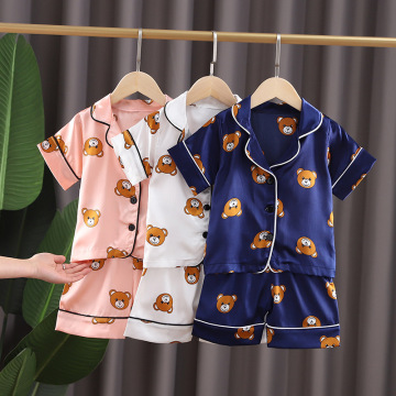 Children Clothes Sleepwear kid home wear Animal Dot Print Casual Tops Short Sleeve+pants Pajamas 2pcs Sets Baby Boy Girl Pajamas