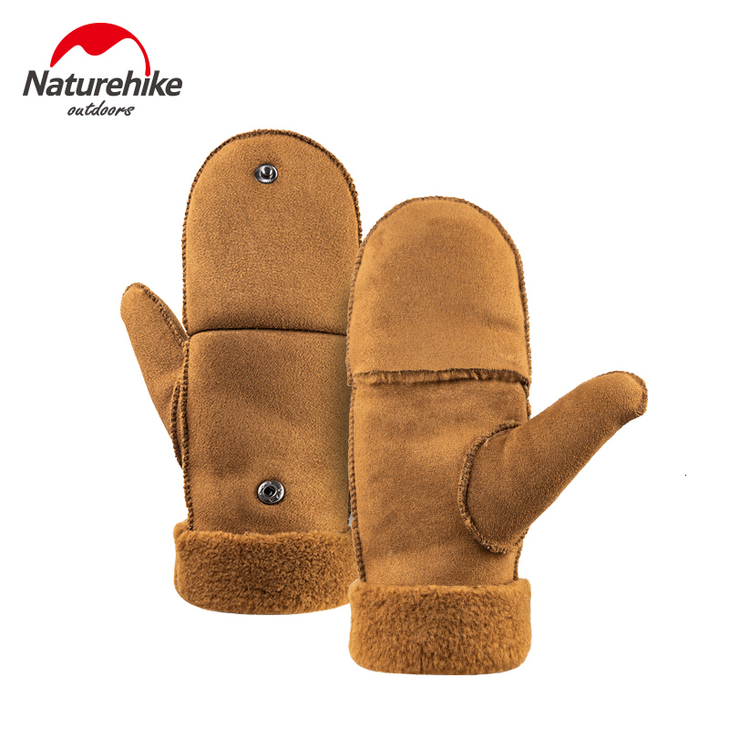 Naturehike Outdoor Winter Gloves Thicken Ultralight Fur Warm Cover Gloves Flip Winter Hiking Gloves Over Half Finger Sport Glove