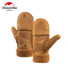 Naturehike Outdoor Winter Gloves Thicken Ultralight Fur Warm Cover Gloves Flip Winter Hiking Gloves Over Half Finger Sport Glove
